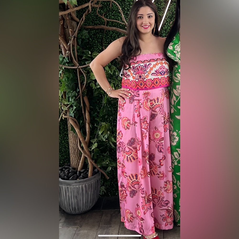 Zara Satin Printed Jumpsuit